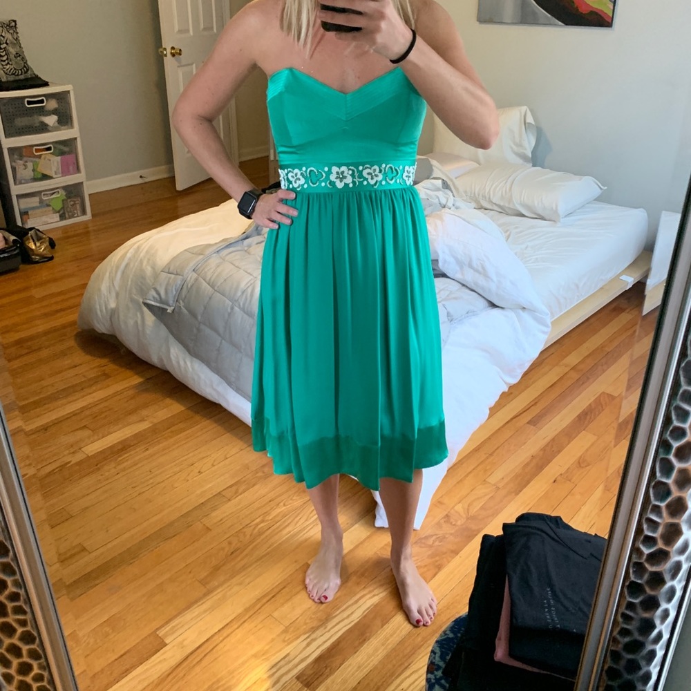 NWT Shoshanna green strapless dress, size 8